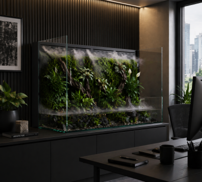 DECONATURE PA 90 Аквариум с интегрированным палюдариумом (W90хD45х60H) v2